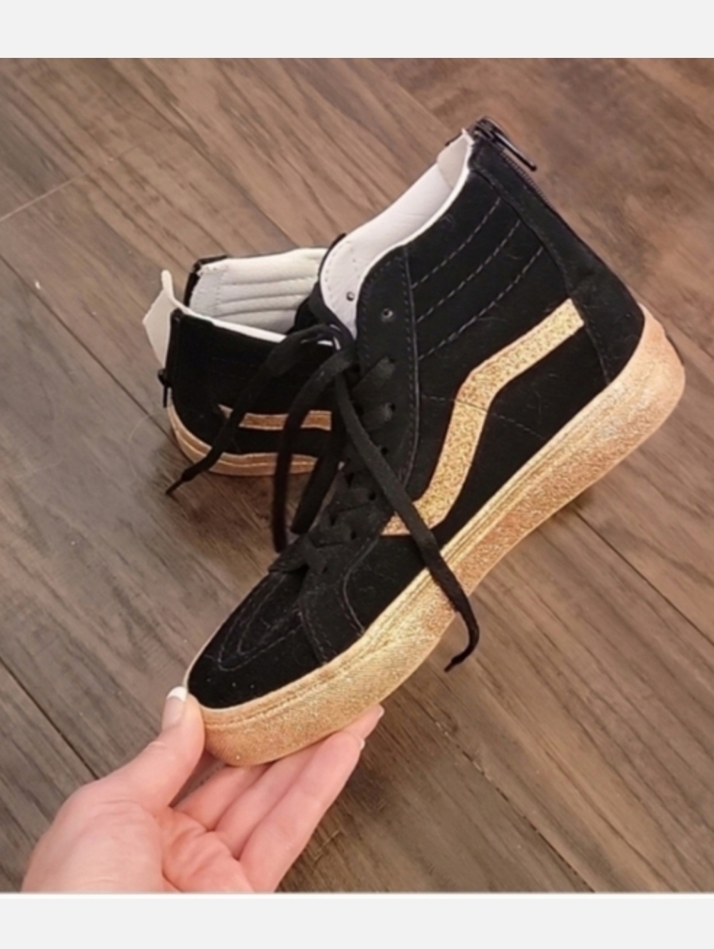 Kids gold and black  Van's size 2